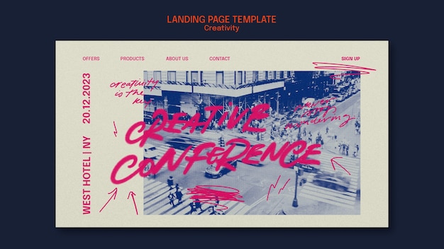 Free PSD creativity conference landing page