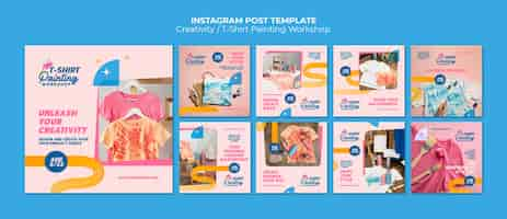 PSD gratuito set di modelli di post creativi per instagram