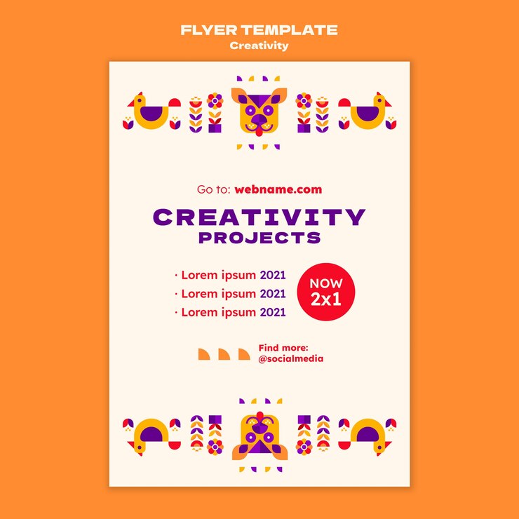 मुफ़्त PSD creativity projects flyer template