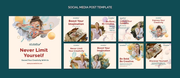 Free PSD creativity social media posts