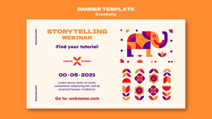 मुफ़्त PSD creativity webinar banner template