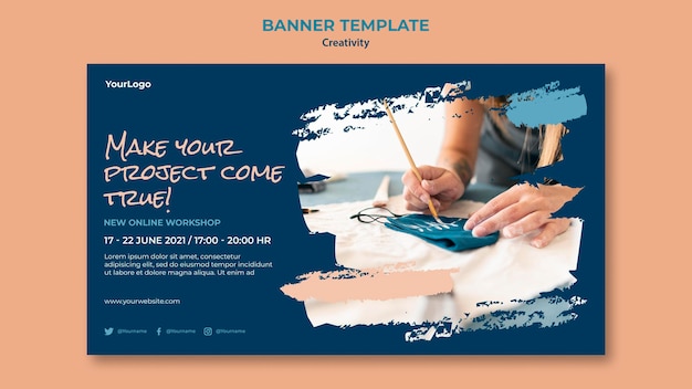 Free PSD creativity workshop banner template