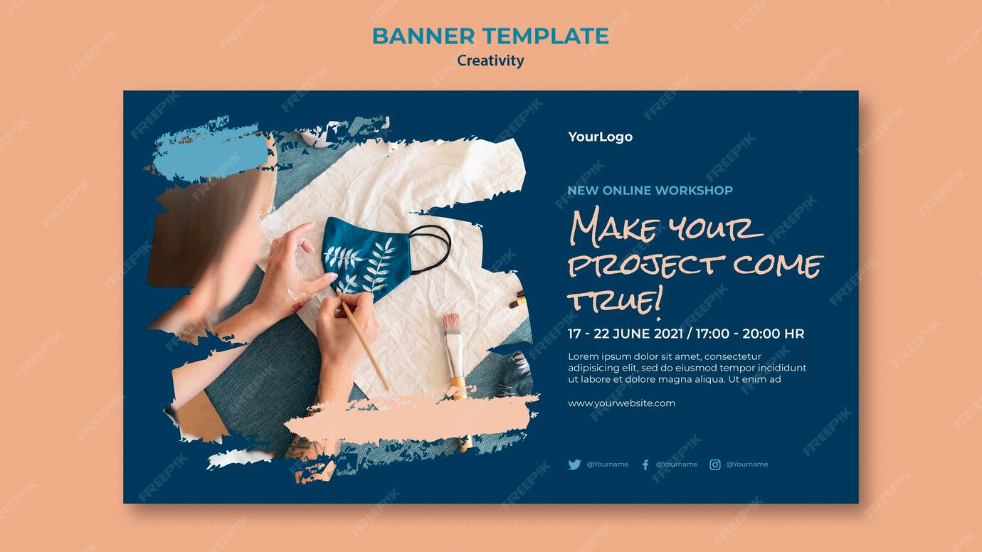 Free PSD | Creativity workshop banner template