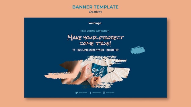 Free PSD creativity workshop banner template