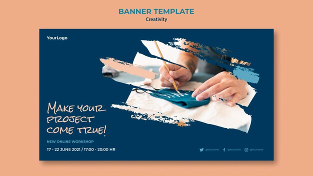 創造性ワークショップバナーテンプレート