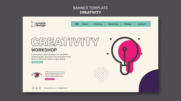 Creativity workshop horizontal banner template