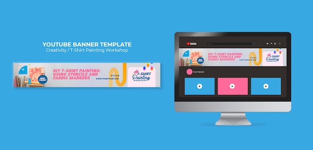 Creativity youtube banner template set