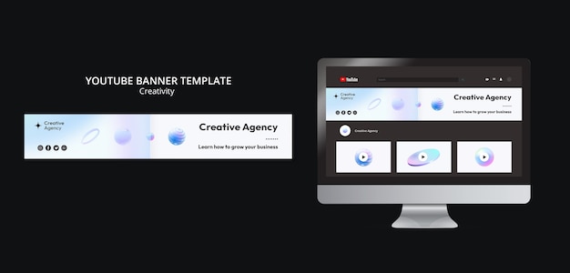 Free PSD creativity youtube banner template