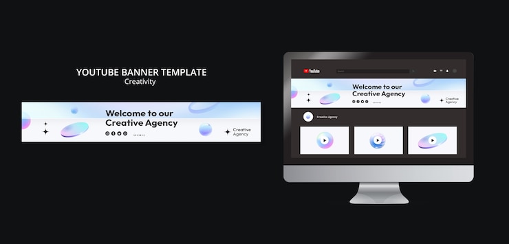 Free PSD creativity youtube banner template