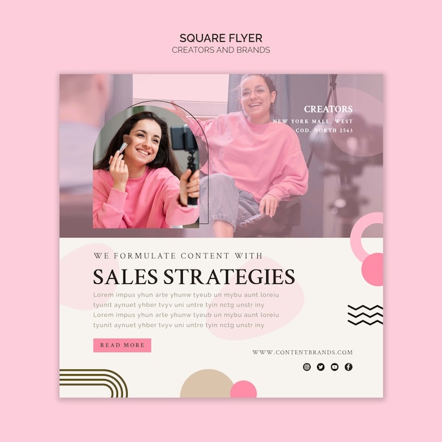 Creators and brands square flyer template