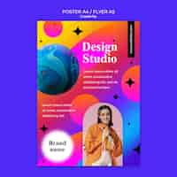 PSD gratuito modello di poster di studio di design creativo