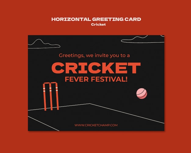 PSD gratuito progettazione del modello di cricket