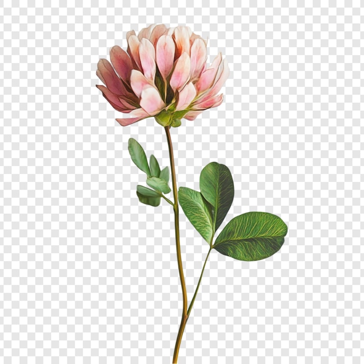 Free PSD crimson clover flower a botanical study