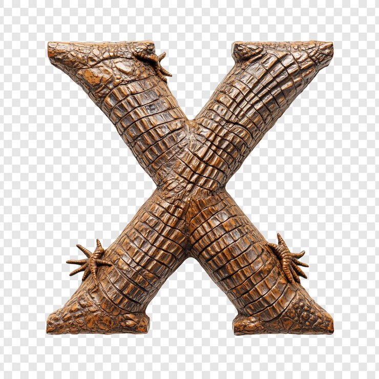 免費 PSD 魚皮字母x 異國字母