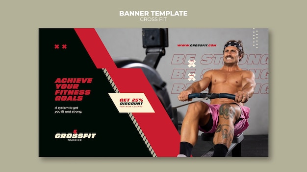 Cross fit design banner template