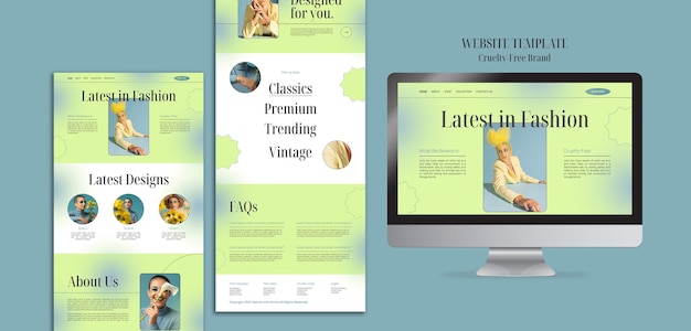 PSD gratuito modello di web design del marchio cruelty free