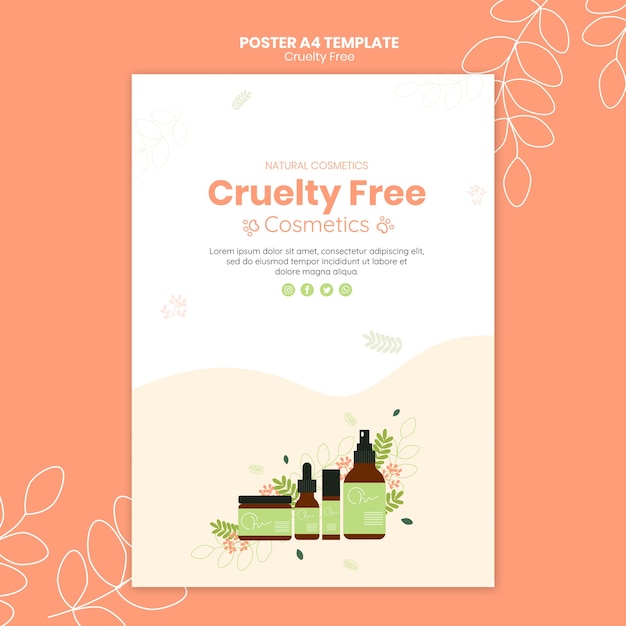 Modello di poster di prodotti cruelty free