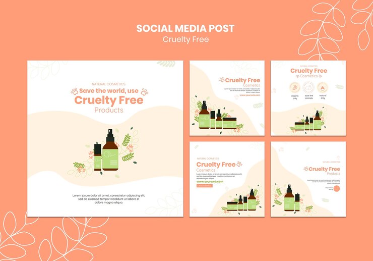 Free PSD cruelty free products social media post template