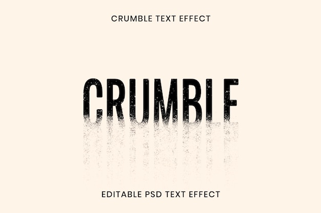 Редактируемый шаблон psd с эффектом текста Crumble