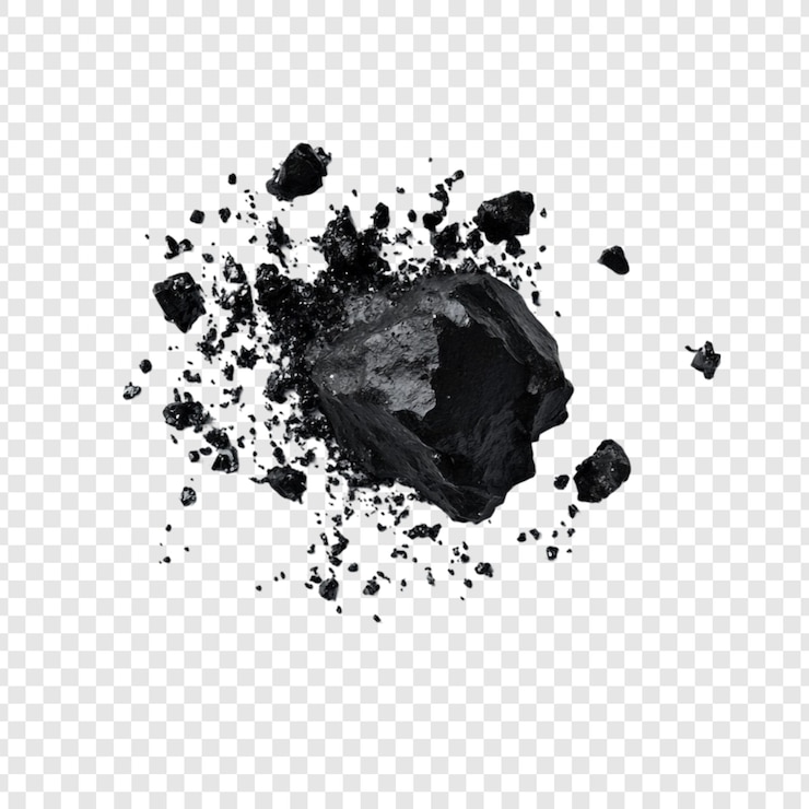 Free PSD crumbling black rock a dramatic composition