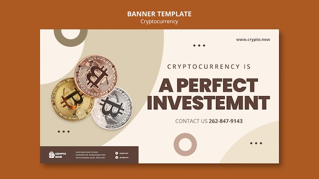 Free PSD crypto investment  banner template