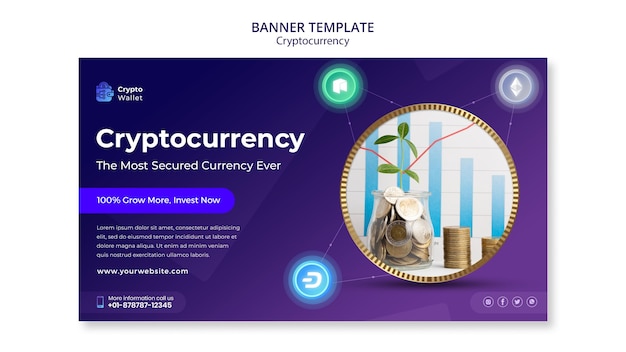 Free PSD cryptocurrency banner design template