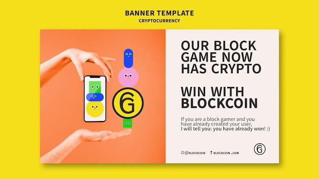 Cryptocurrency banner template design