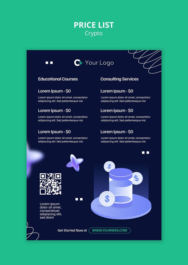 Free PSD cryptocurrency concept template