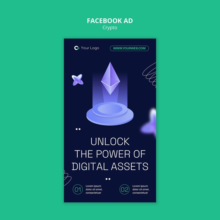 Free PSD cryptocurrency concept template