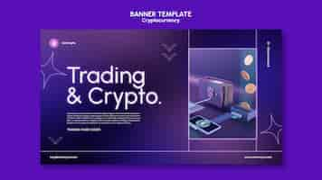 Free PSD cryptocurrency design template of banner