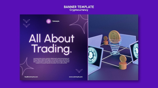 Cryptocurrency design template of banner