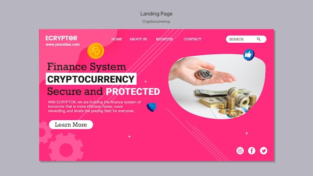 Cryptocurrency design template of banner