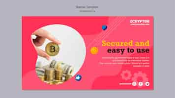 Free PSD cryptocurrency design template of banner