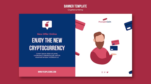 Cryptocurrency design template of banner