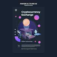 Free PSD cryptocurrency design template of poster