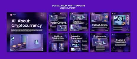 PSD gratuito modello di progettazione di criptovaluta di post sui social media