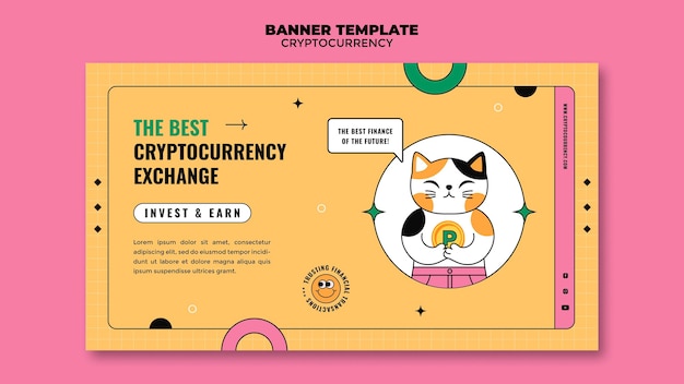 Cryptocurrency exchange banner template