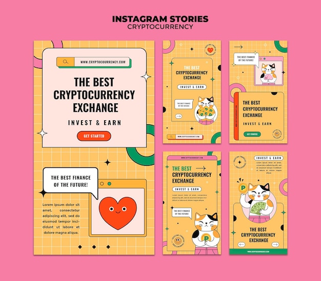 Free PSD cryptocurrency exchange instagram stories