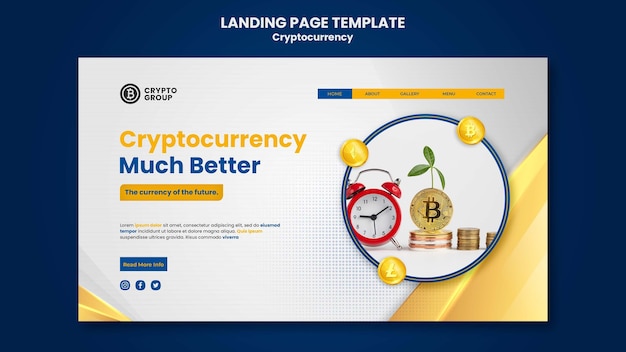 Free PSD cryptocurrency landing page template
