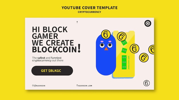 Cryptocurrency youtube 표지 템플릿 디자인