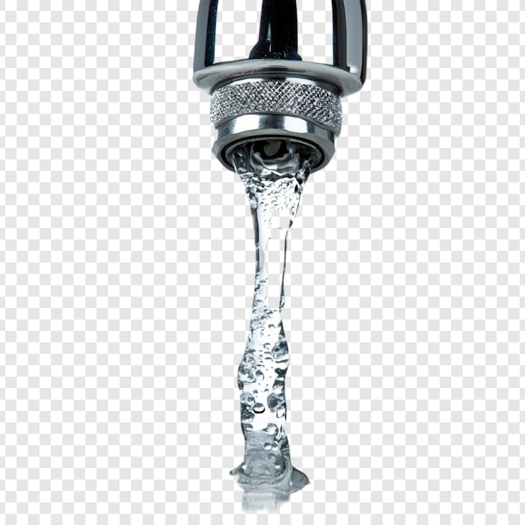 मुफ़्त PSD crystal clear water flowing from a faucet
