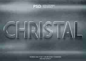 Free PSD crystal text effect over metallic surface