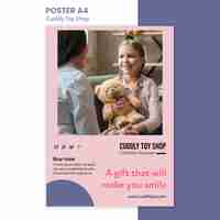 Free PSD cuddly toy shop poster template style