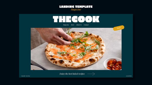 PSD gratuito modello di landing page per cucina e cuoco