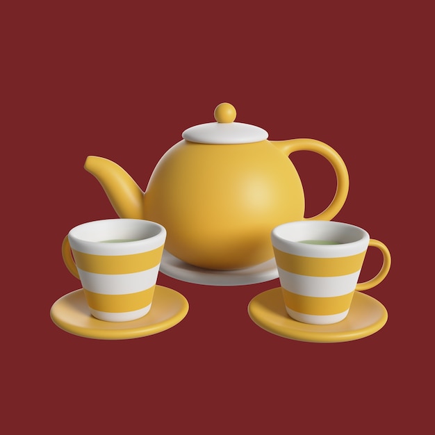Чашки и чайник осенняя икона