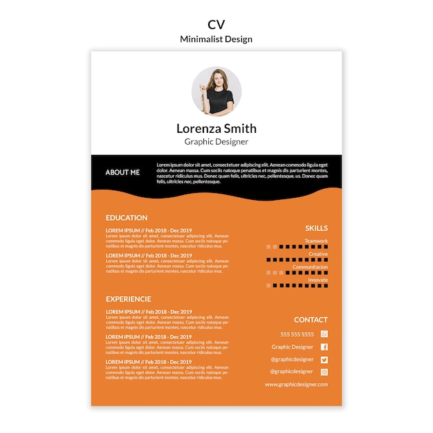 Curriculum vitae modello design minimalista