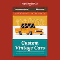 Free PSD custom vintage cars poster template