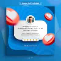 Free PSD customer feedback and review instagram post template