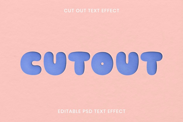 Free PSD cut out text effect psd editable template