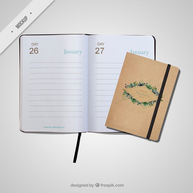 Free PSD cute appointment book mockups